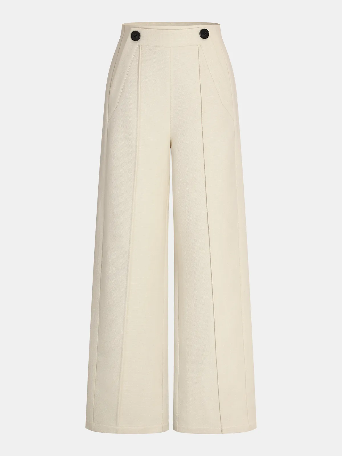 Mid-Waist Straight-Leg Pants sold by COMMENSE