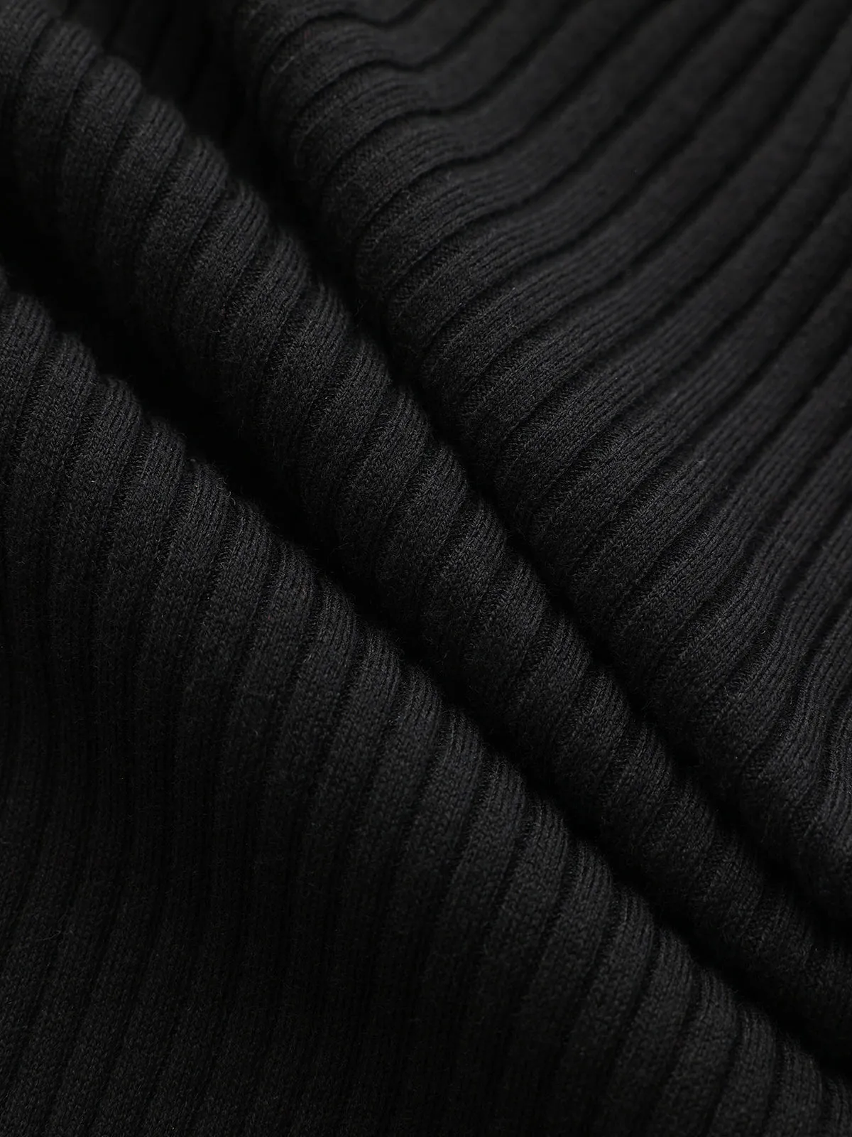 Mock Neck Contrast Sleeve Ribbed Knit Top sold by COMMENSE product image thumbnail 4