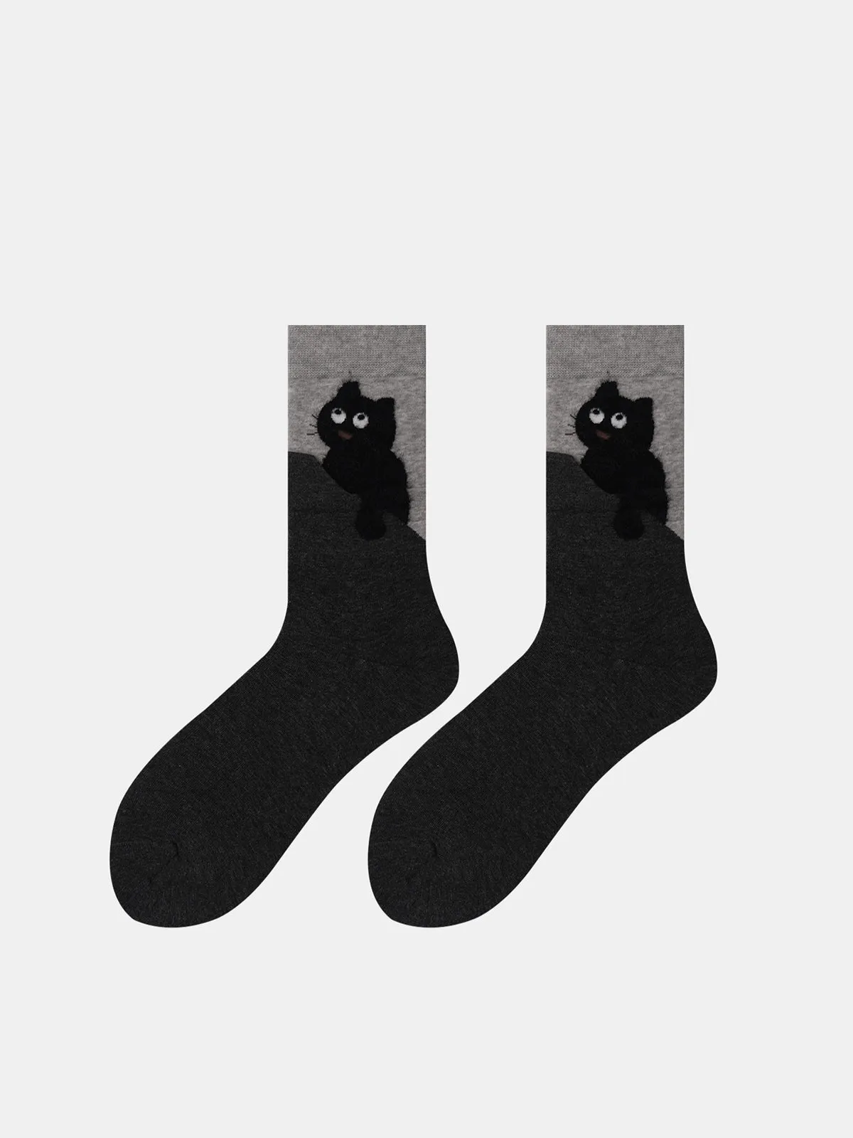 Cat Graphic Detail Mid-Calf Socks sold by COMMENSE
