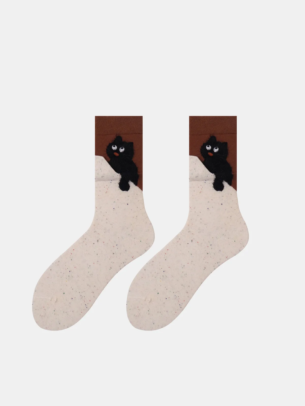 Cat Graphic Detail Mid-Calf Socks sold by COMMENSE product image thumbnail 4