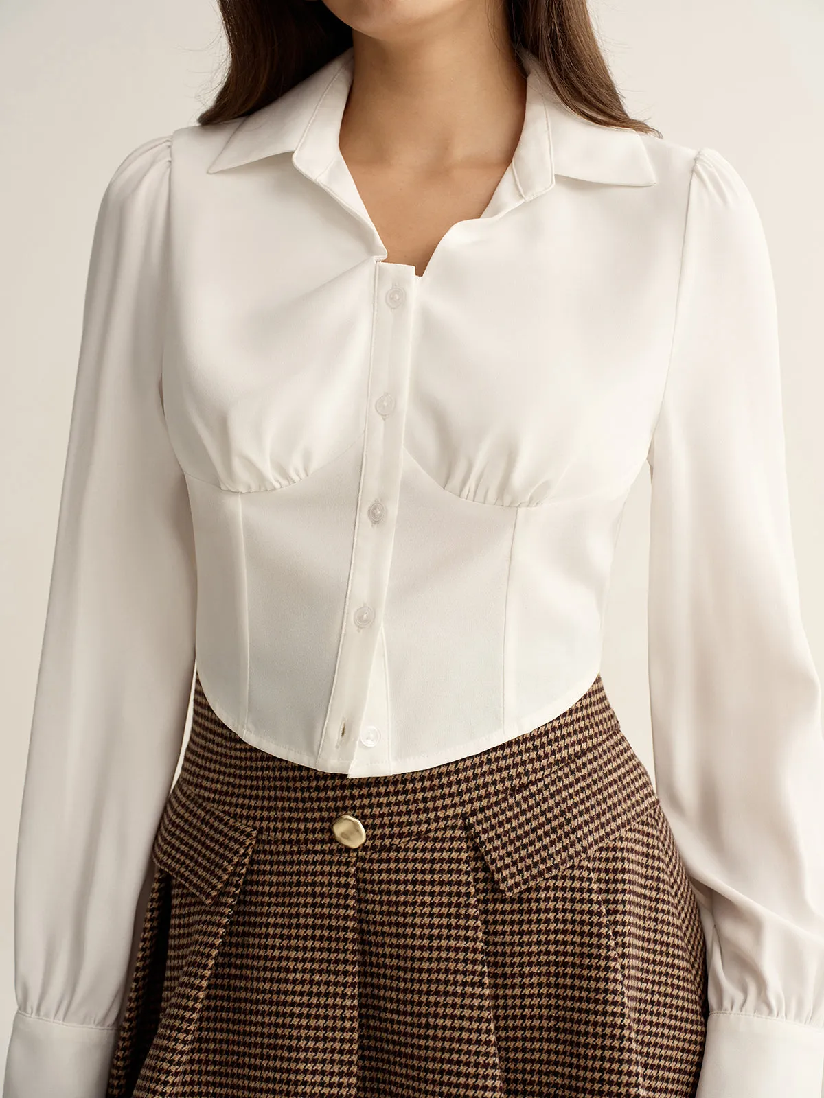 Corset Style Button-Up Shirt sold by COMMENSE product image thumbnail 4