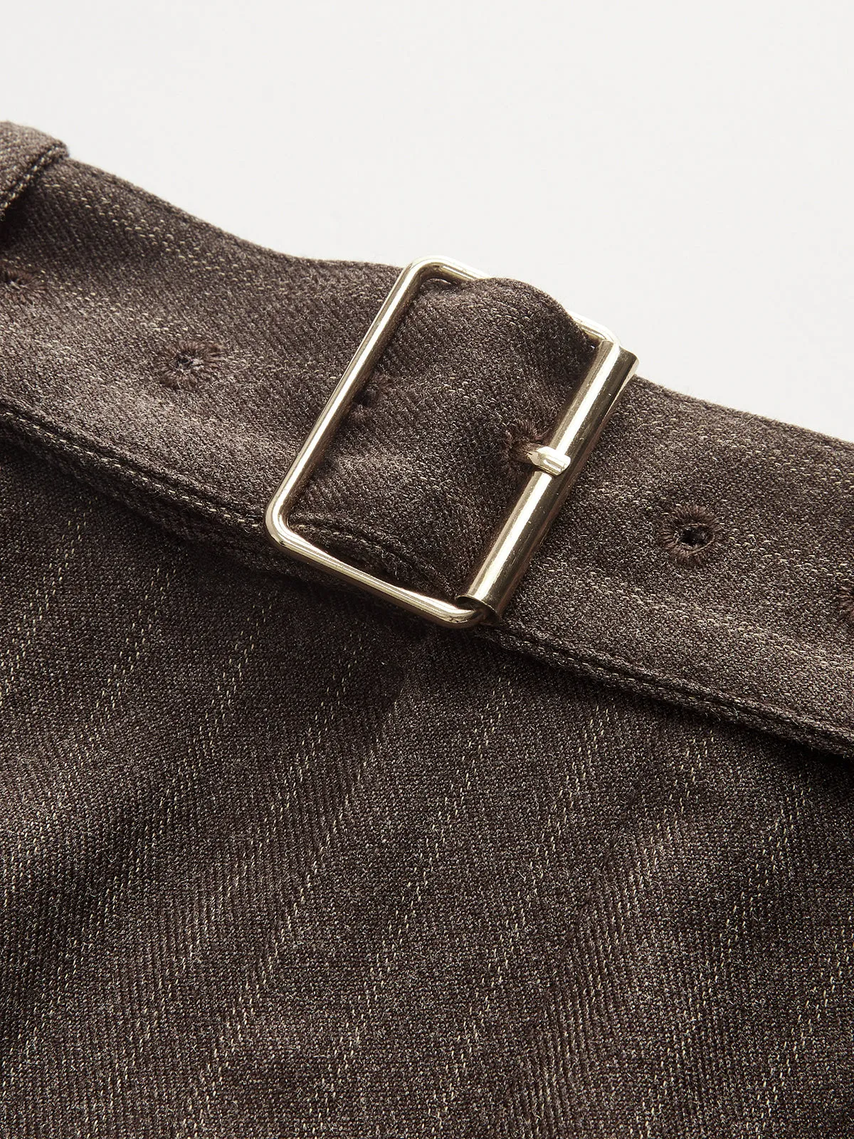 Belted Pinstripe Mid-Waist Wide-Leg Pants sold by COMMENSE product image thumbnail 4