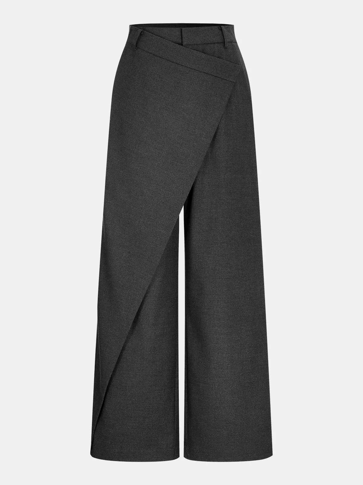 Asymmetric Mid-Waist Wide-Leg Pants sold by COMMENSE