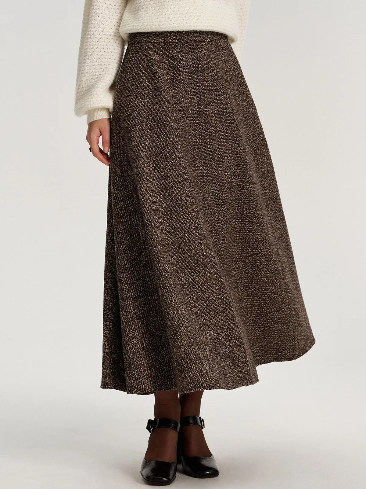 Tweed A-Line Pocket Maxi Skirt sold by COMMENSE product image thumbnail 4