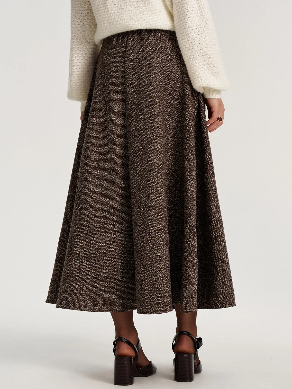 Tweed A-Line Pocket Maxi Skirt sold by COMMENSE product image thumbnail 2