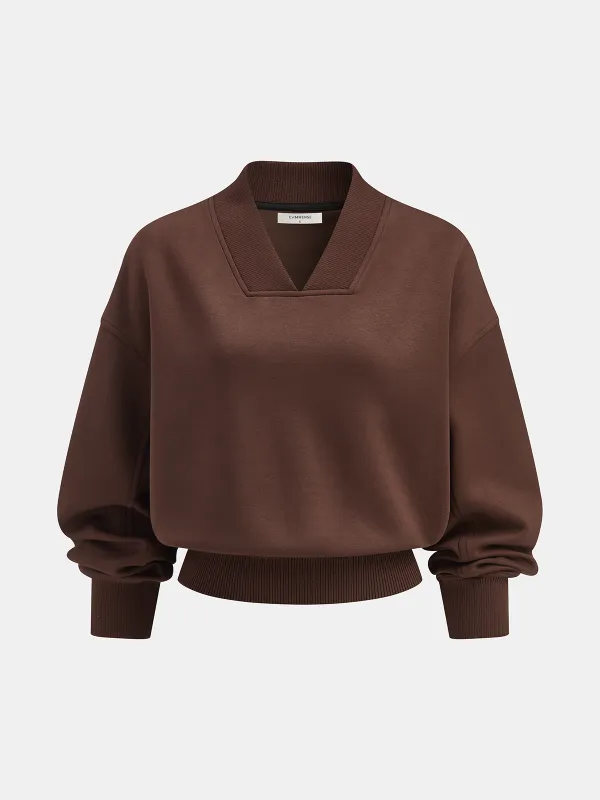 Cinched-Waist Air-Layer Cropped Sweatshirt sold by COMMENSE