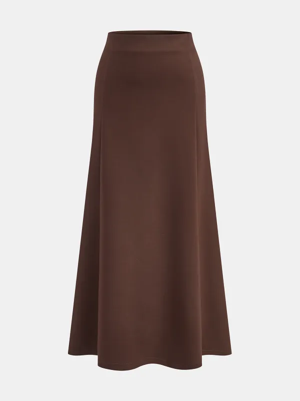 Wave-Hem Air-Layer Midi Skirt sold by COMMENSE