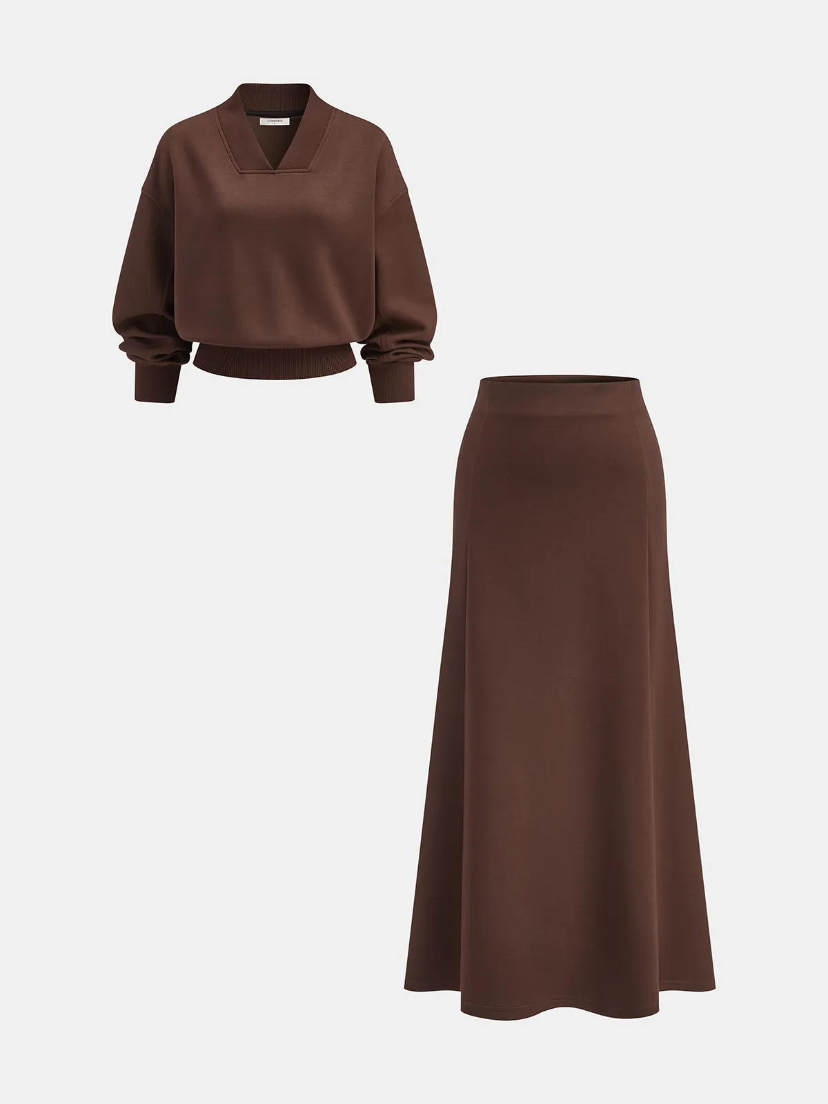Wave-Hem Air-Layer Midi Skirt sold by COMMENSE product image thumbnail 2