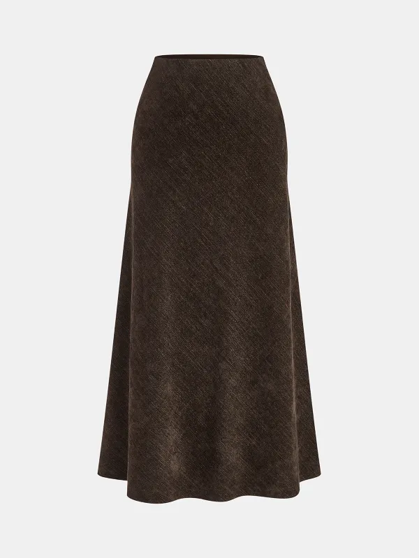 Velour Textured Mermaid Maxi Skirt sold by COMMENSE