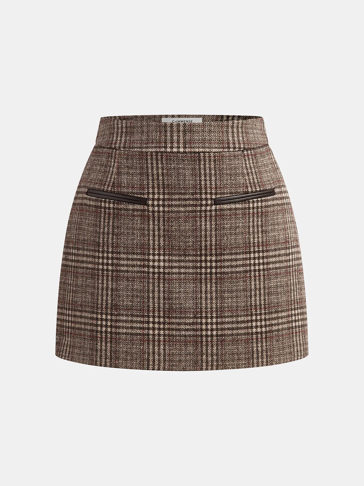 Plaid Tweed Mini Skirt sold by COMMENSE