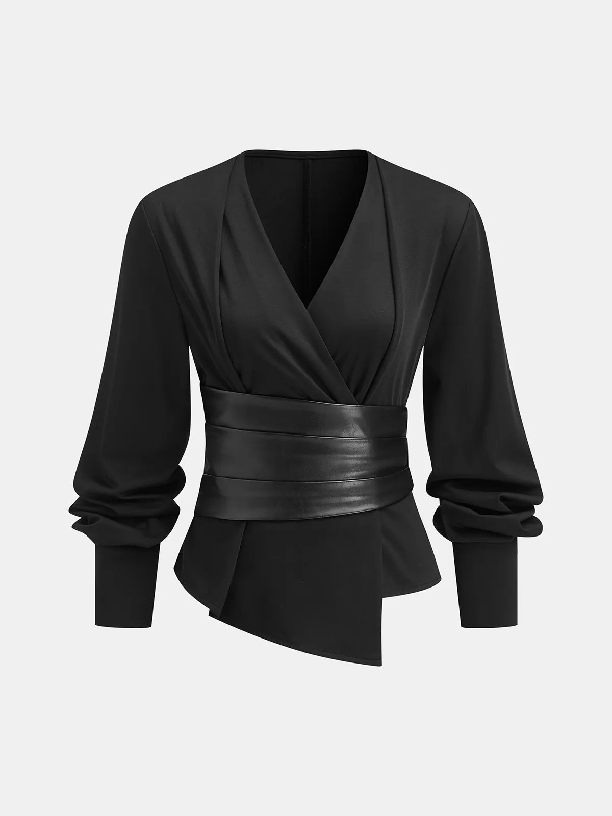 Removable Waist Corset Wrap Blouse sold by COMMENSE