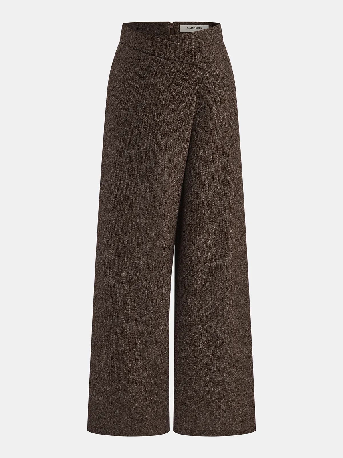 Asymmetrical High-Waisted Wide-Leg Pants sold by COMMENSE