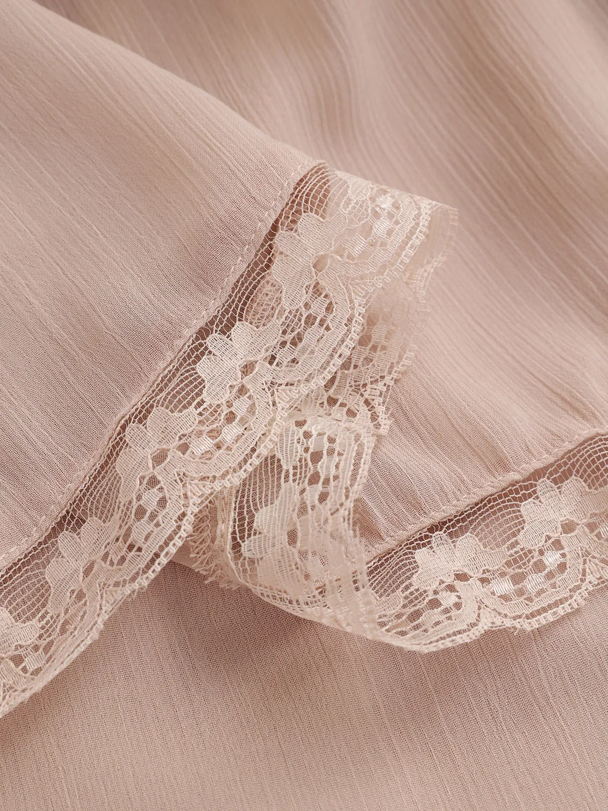 Lace Trim Chiffon Tiered Maxi Dress sold by COMMENSE product image thumbnail 4