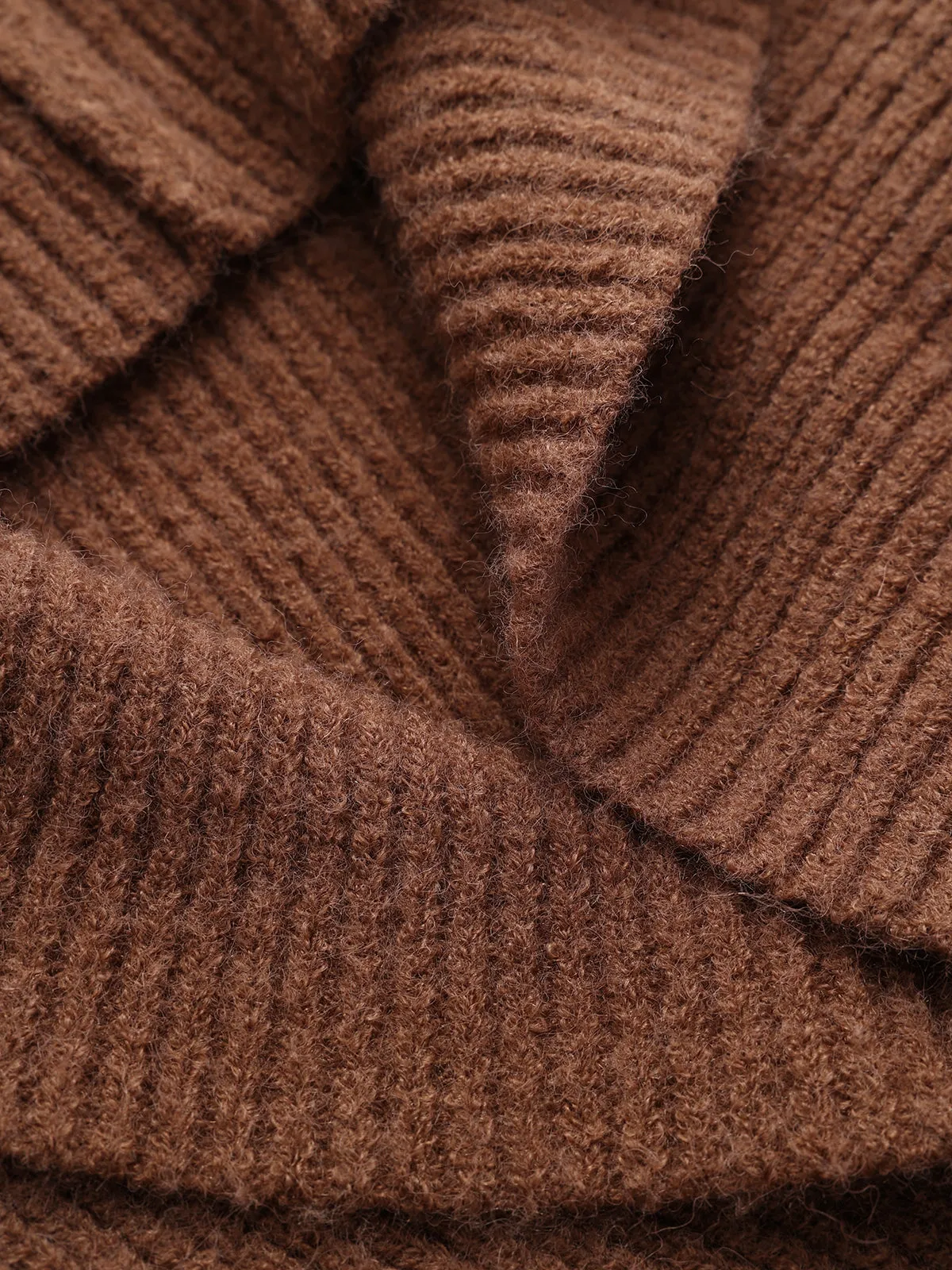 Ribbed Knit Cropped Shawl Collar Cardigan sold by COMMENSE product image thumbnail 4