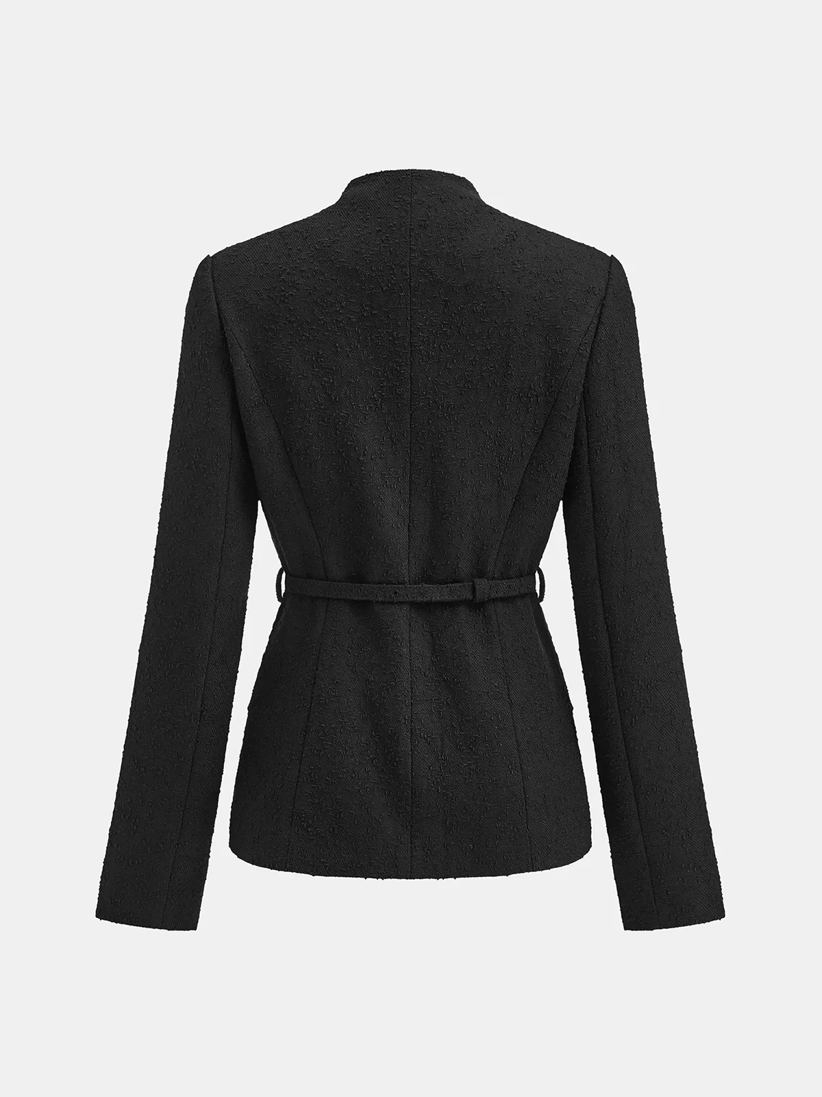 Textured Blazer with Floral Buckle Belt sold by COMMENSE product image thumbnail 2
