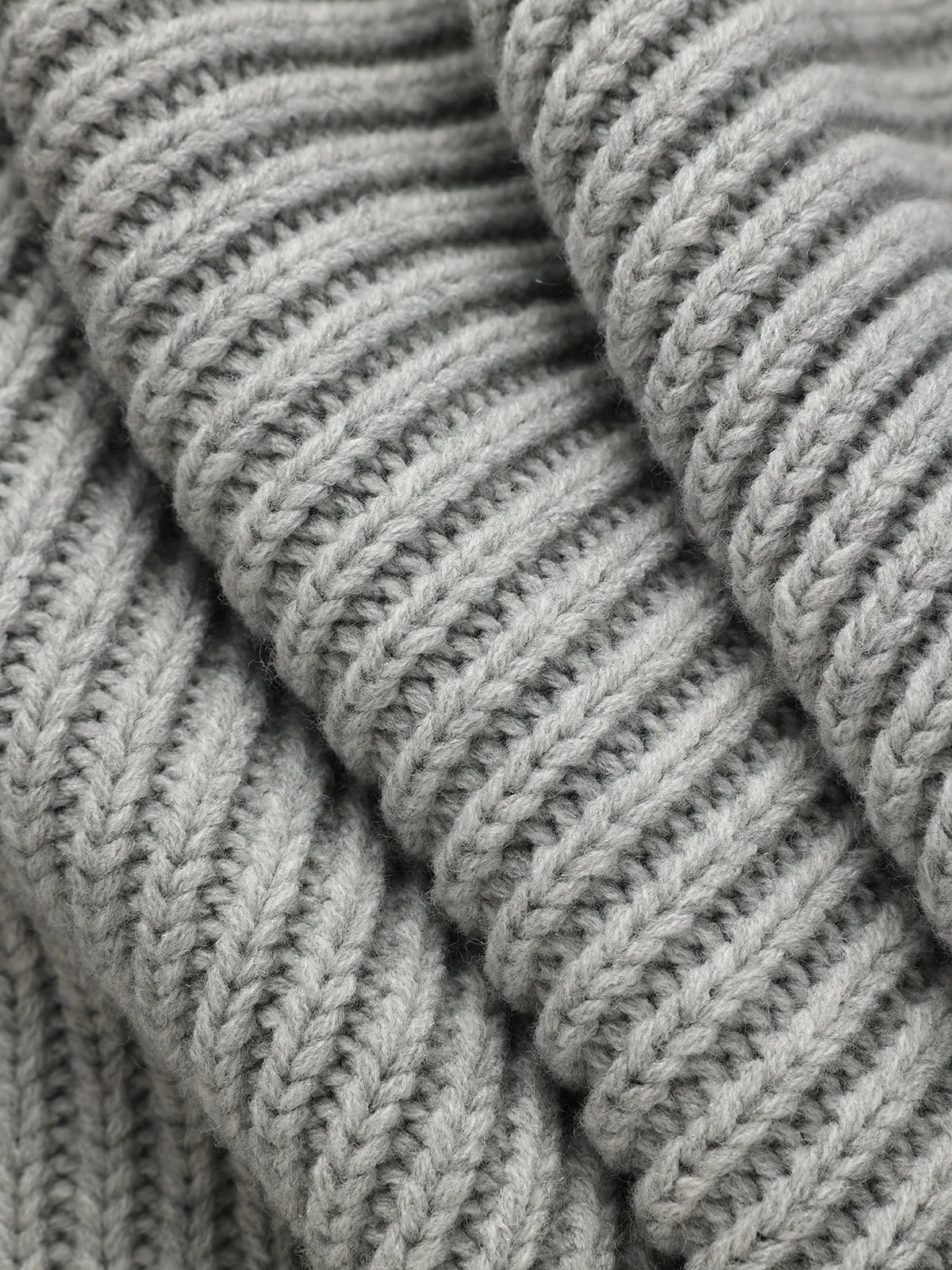 Cuffed Sleeve Ribbed Knit V-Neck Sweater sold by COMMENSE product image thumbnail 3