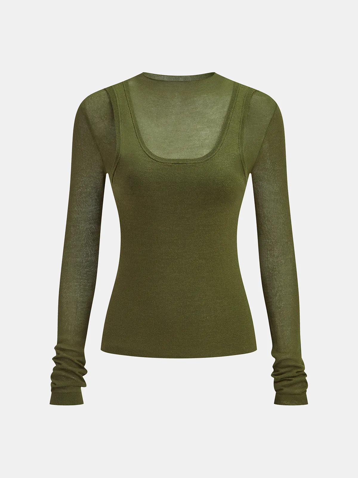2 in 1 Long Sleeve Knit Top sold by COMMENSE product image thumbnail 2