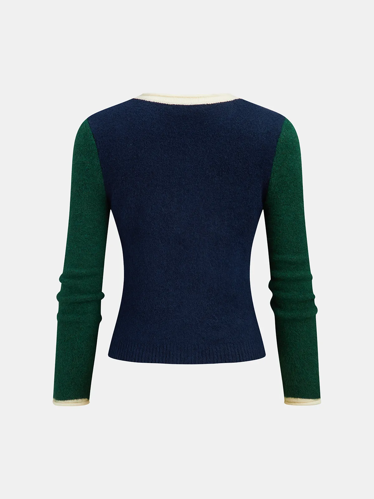 Color Block Button Slim Wool Blend Cardigan sold by COMMENSE product image thumbnail 2