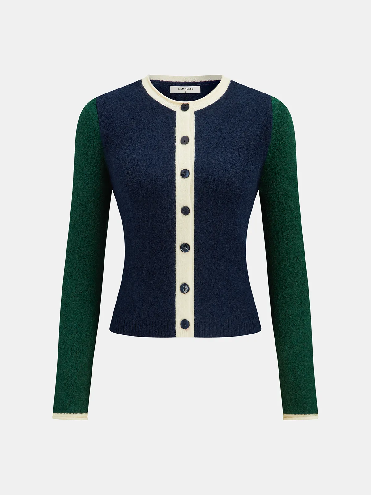 Color Block Button Slim Wool Blend Cardigan sold by COMMENSE product image thumbnail 3