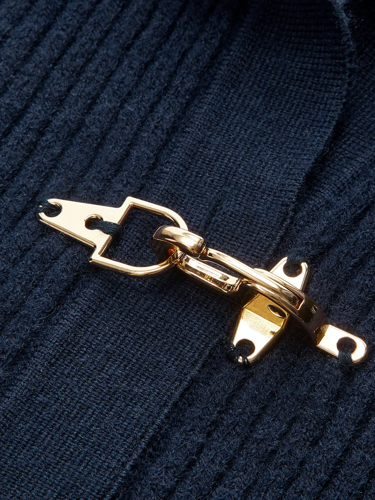 Collared Metal Buckle Ribbed Cropped Cardigan sold by COMMENSE product image thumbnail 4