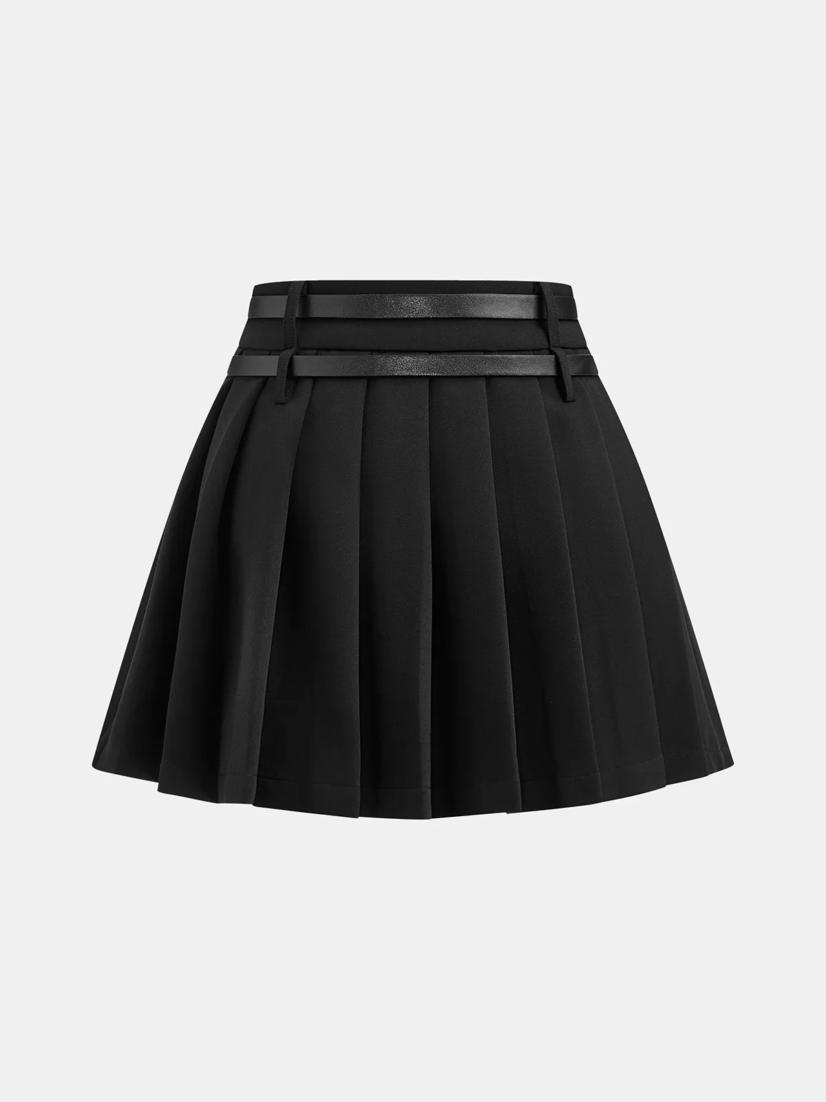 Pleated Double Buckle Mini Skirt sold by COMMENSE product image thumbnail 2