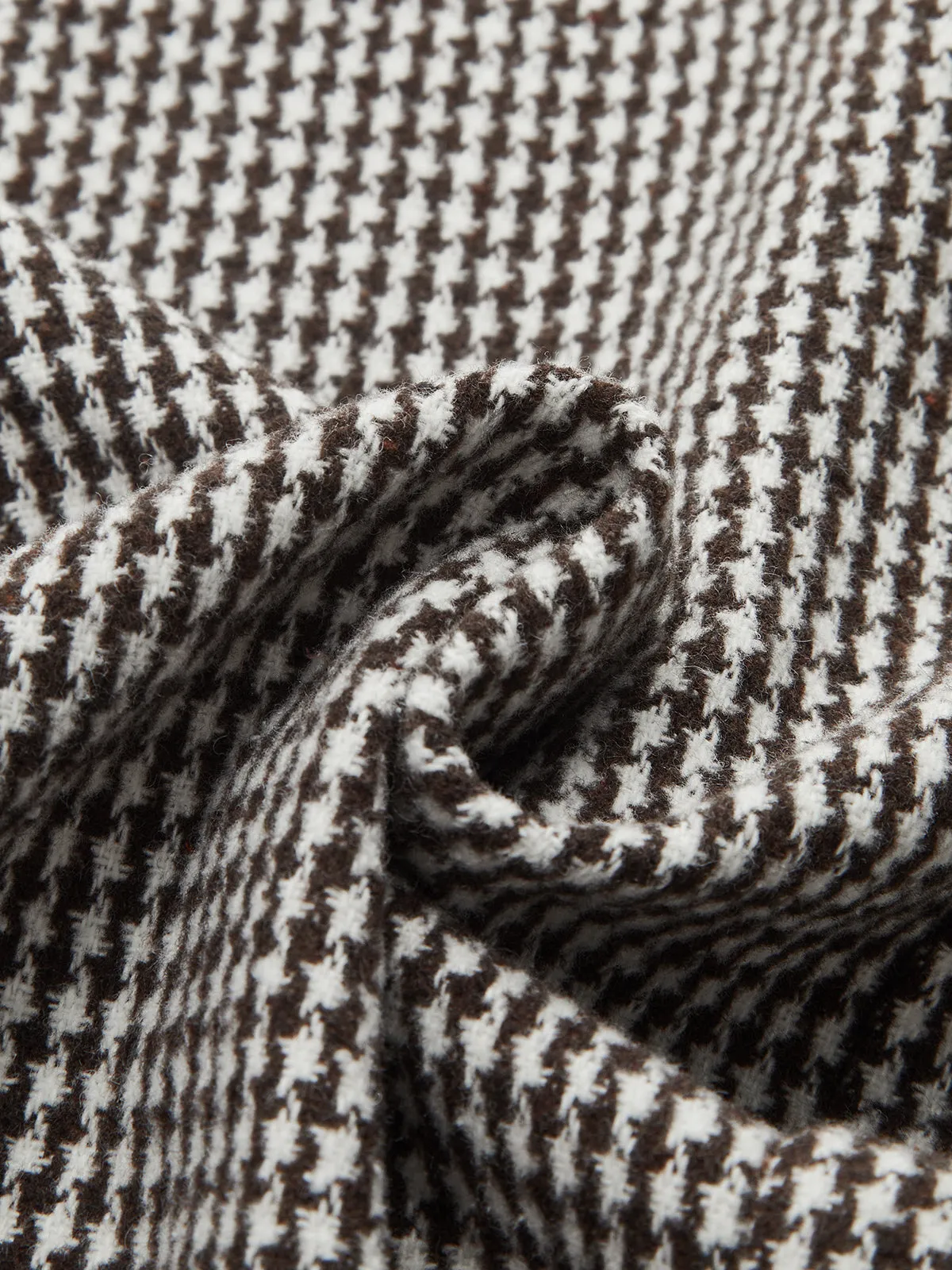 Houndstooth Tweed Belted Midi Skirt sold by COMMENSE product image thumbnail 3