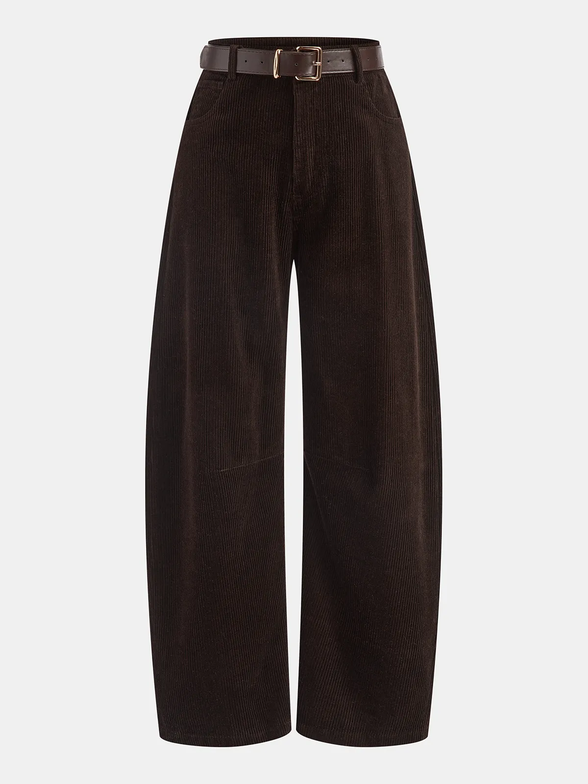 Belted Corduroy Wide-Leg Pants sold by COMMENSE