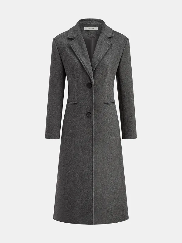 Tailored Wool Blend Longline Coat sold by COMMENSE
