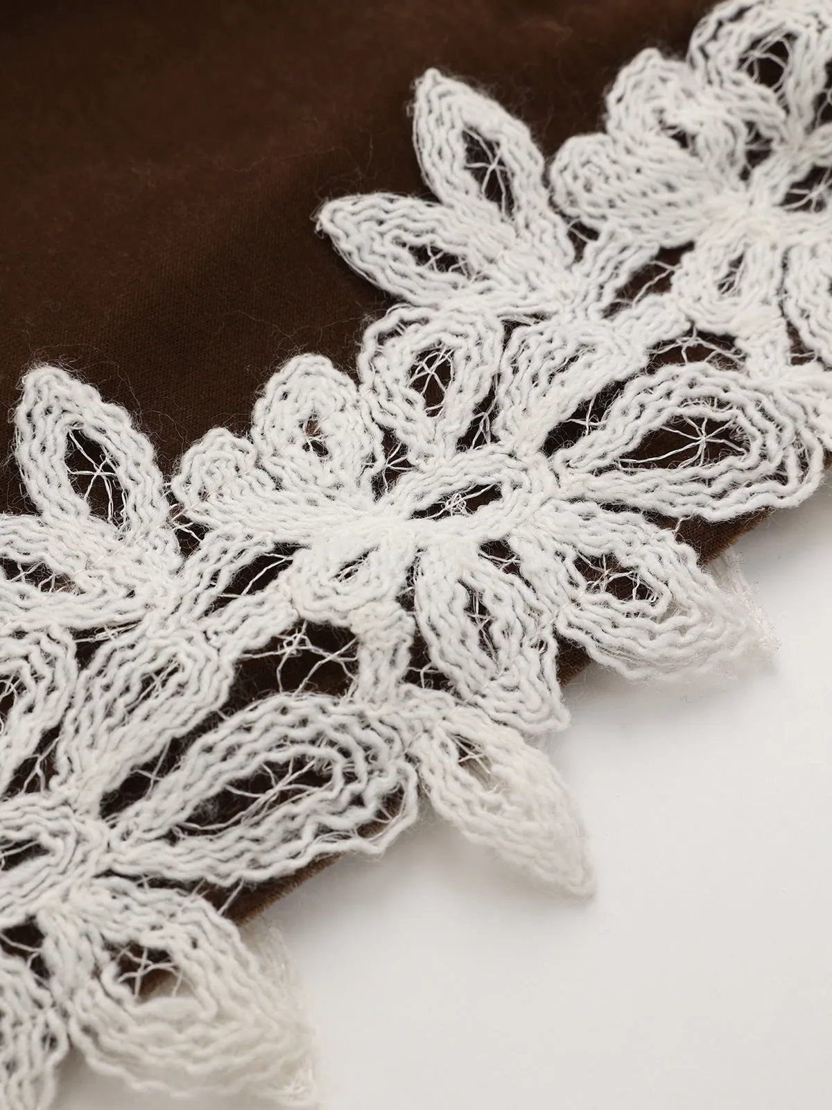 Velvet Bell Sleeve Lace Trim Top sold by COMMENSE product image thumbnail 4