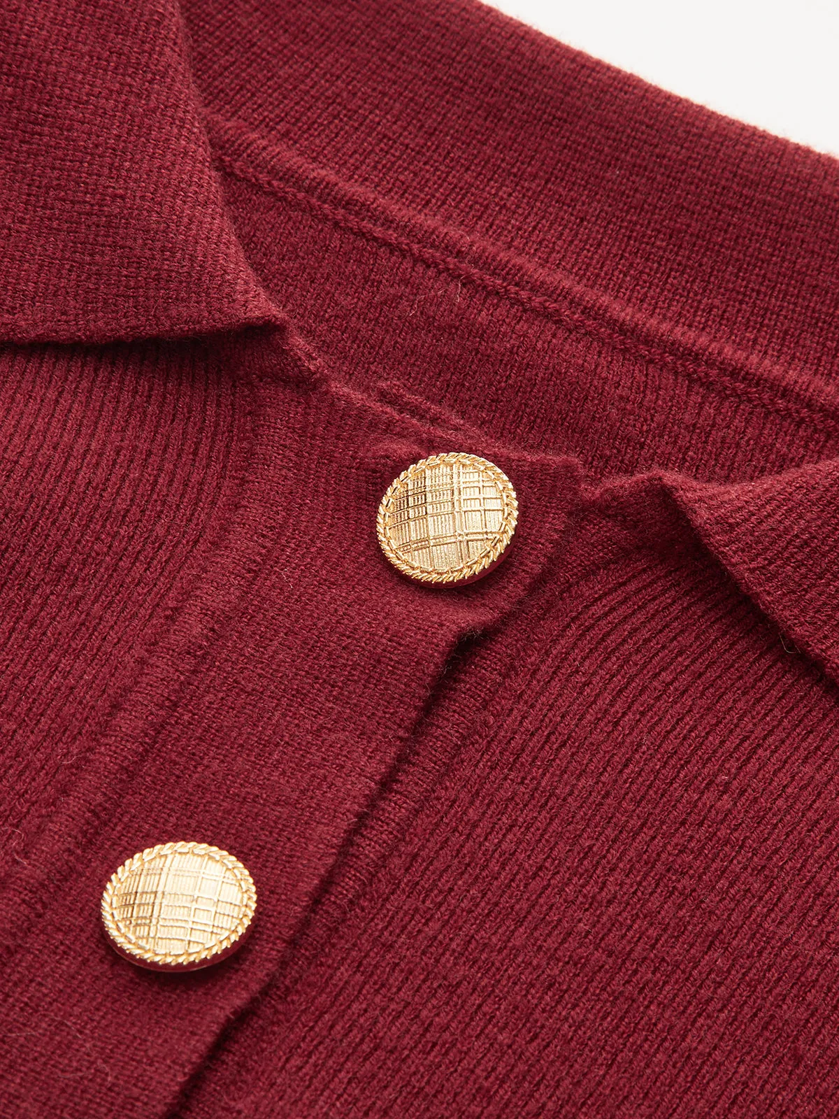 Polo Collar Buttoned Knit Sweater sold by COMMENSE product image thumbnail 4
