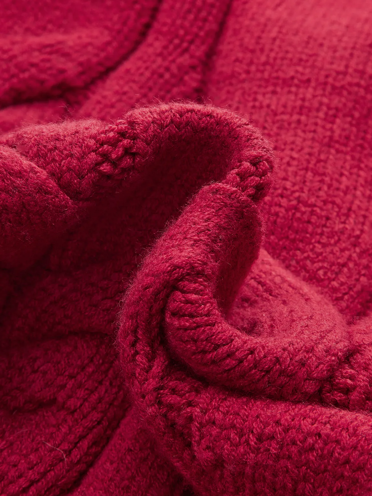 Turtleneck Cable Knit Short Sleeve Belted Sweater sold by COMMENSE product image thumbnail 3