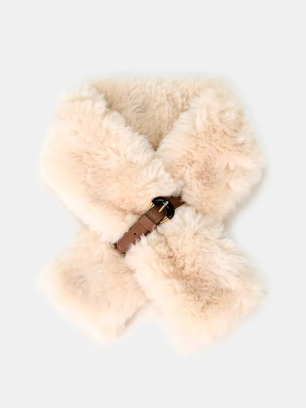 Faux Fur Buckle Scarf sold by COMMENSE