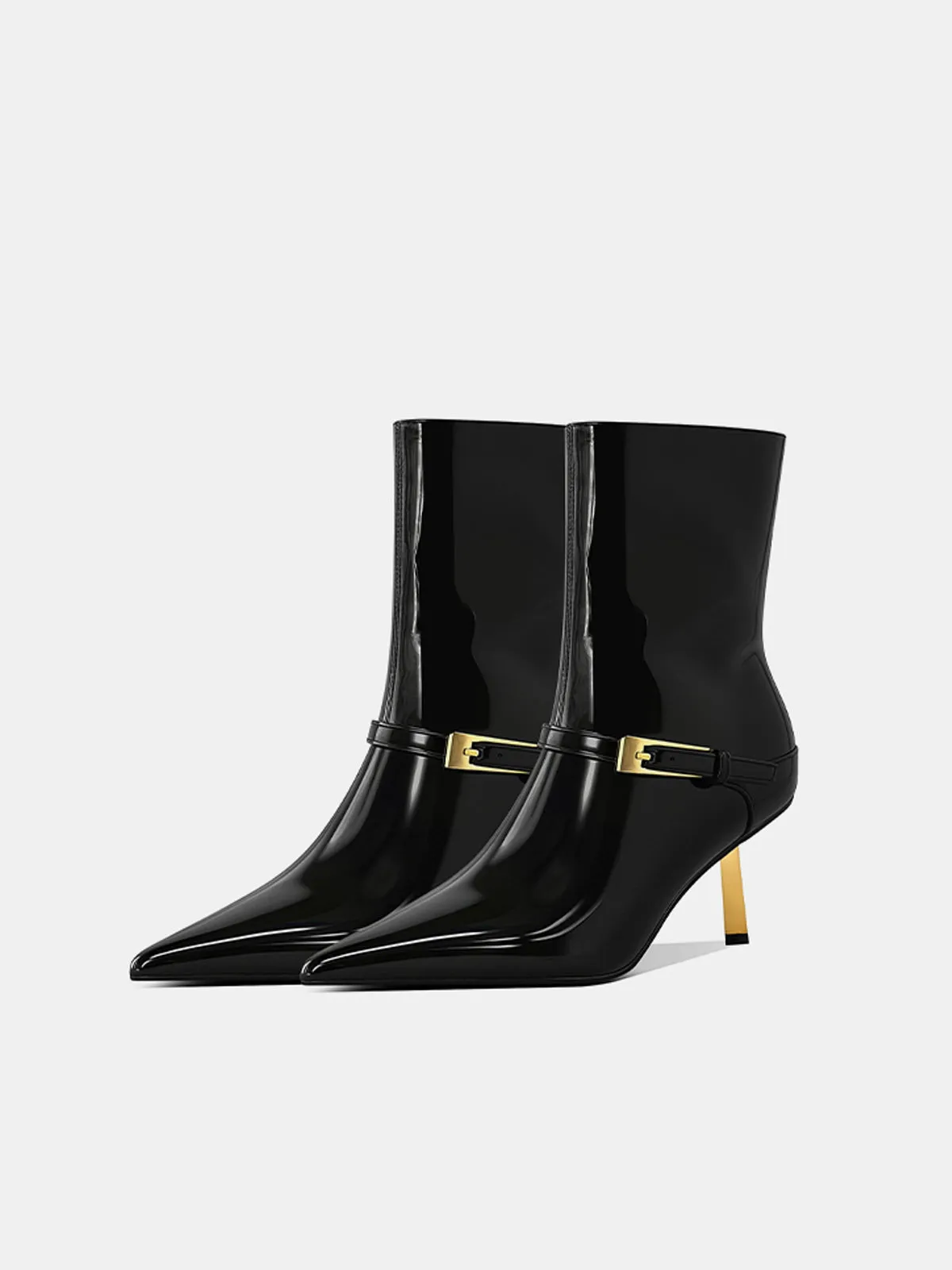 Patent PU Pointed Toe Stiletto Ankle Boots sold by COMMENSE product image thumbnail 3