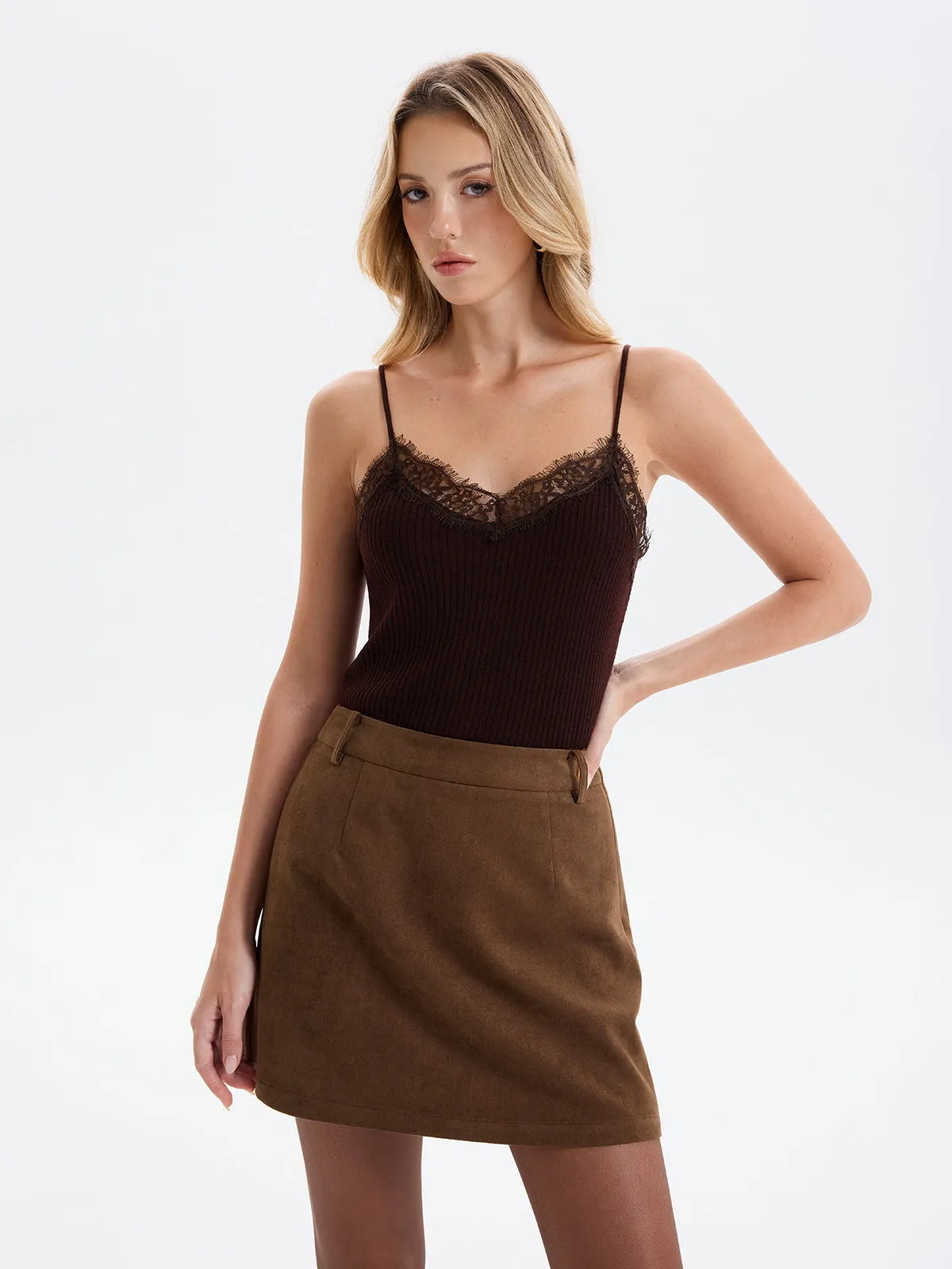 Suede Effect Mini Skirt sold by COMMENSE product image thumbnail 2