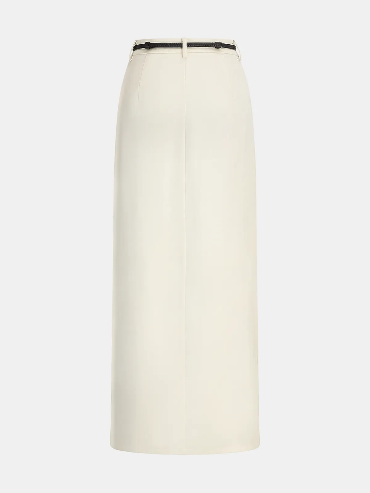 Belted Satin Straight Maxi Skirt sold by COMMENSE product image thumbnail 2