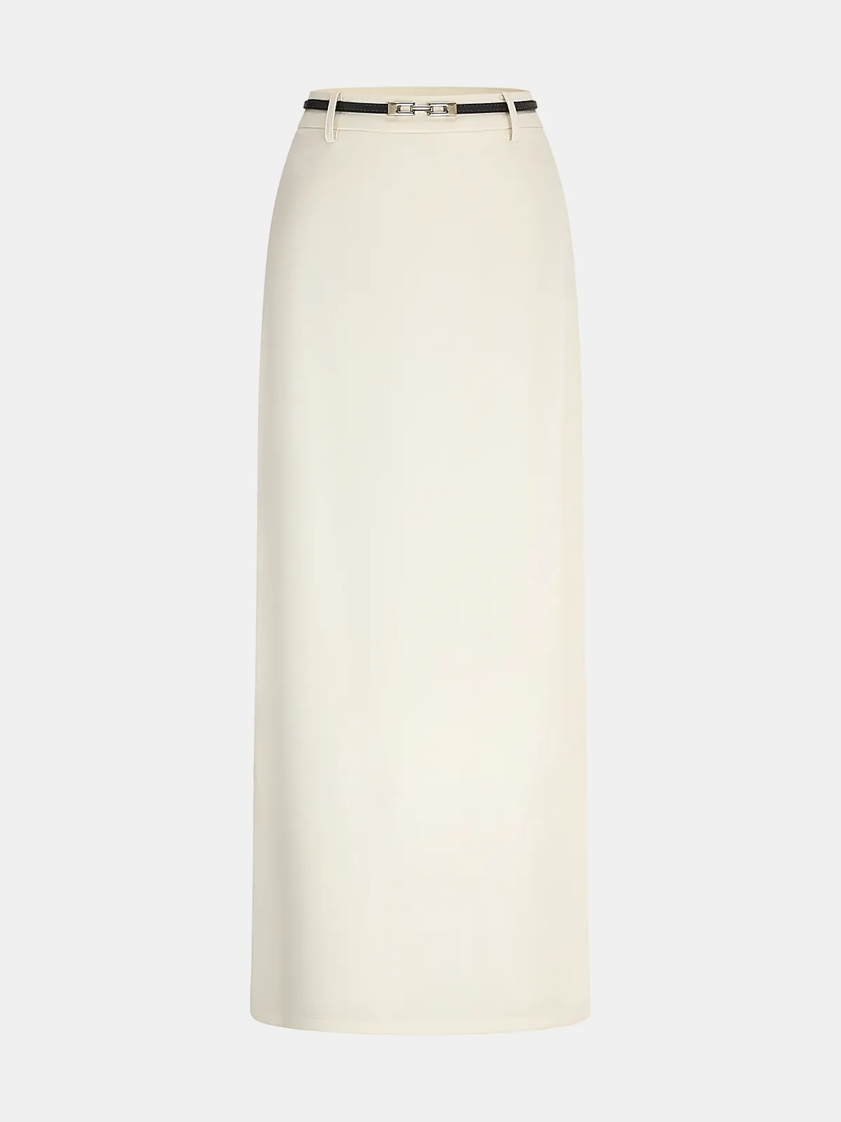 Belted Satin Straight Maxi Skirt sold by COMMENSE