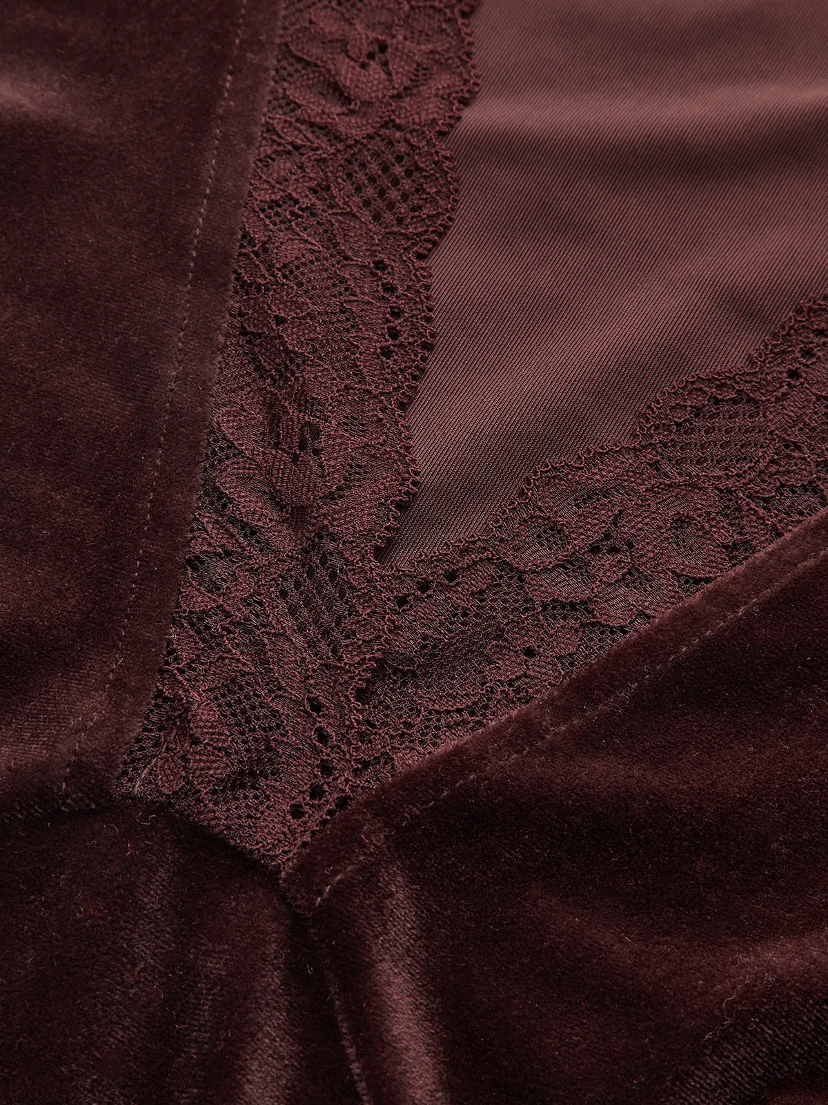 Lace V-Neck Velvet Sleeveless Top sold by COMMENSE product image thumbnail 4