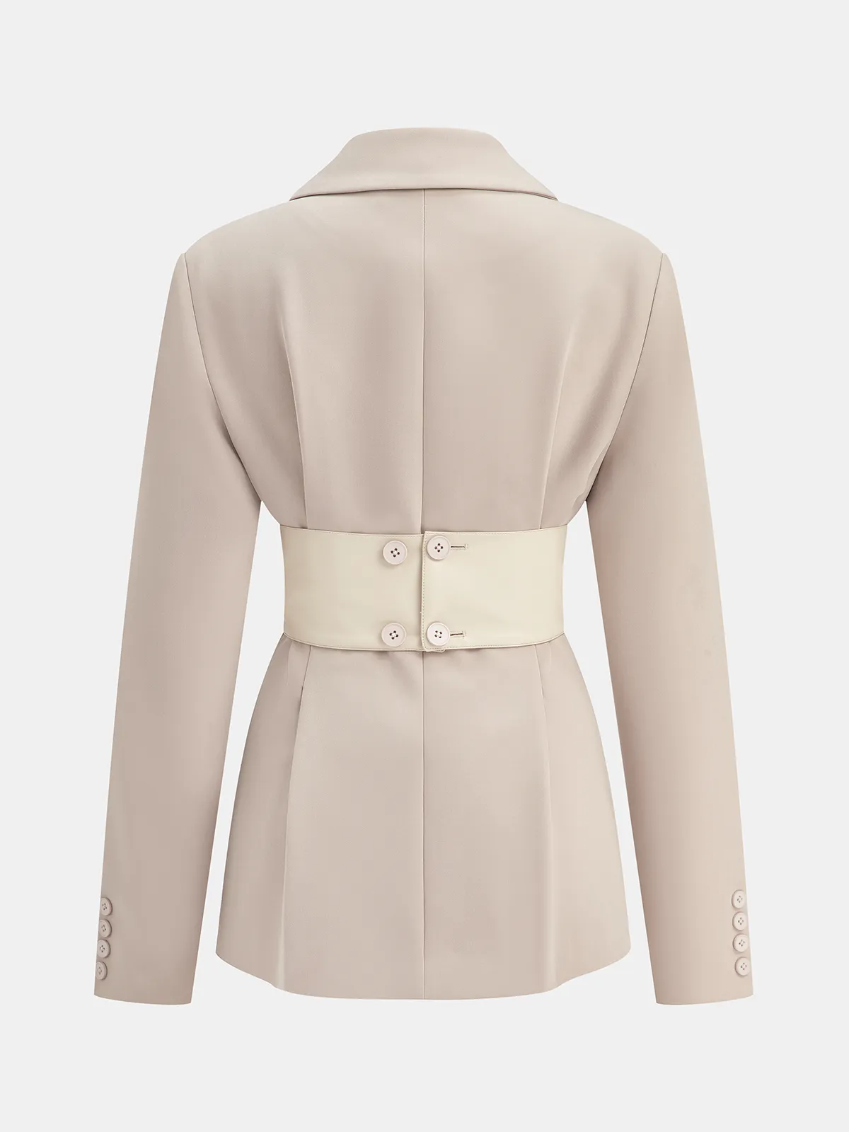 Contrast Belted Waist Lapel Blazer sold by COMMENSE product image thumbnail 2