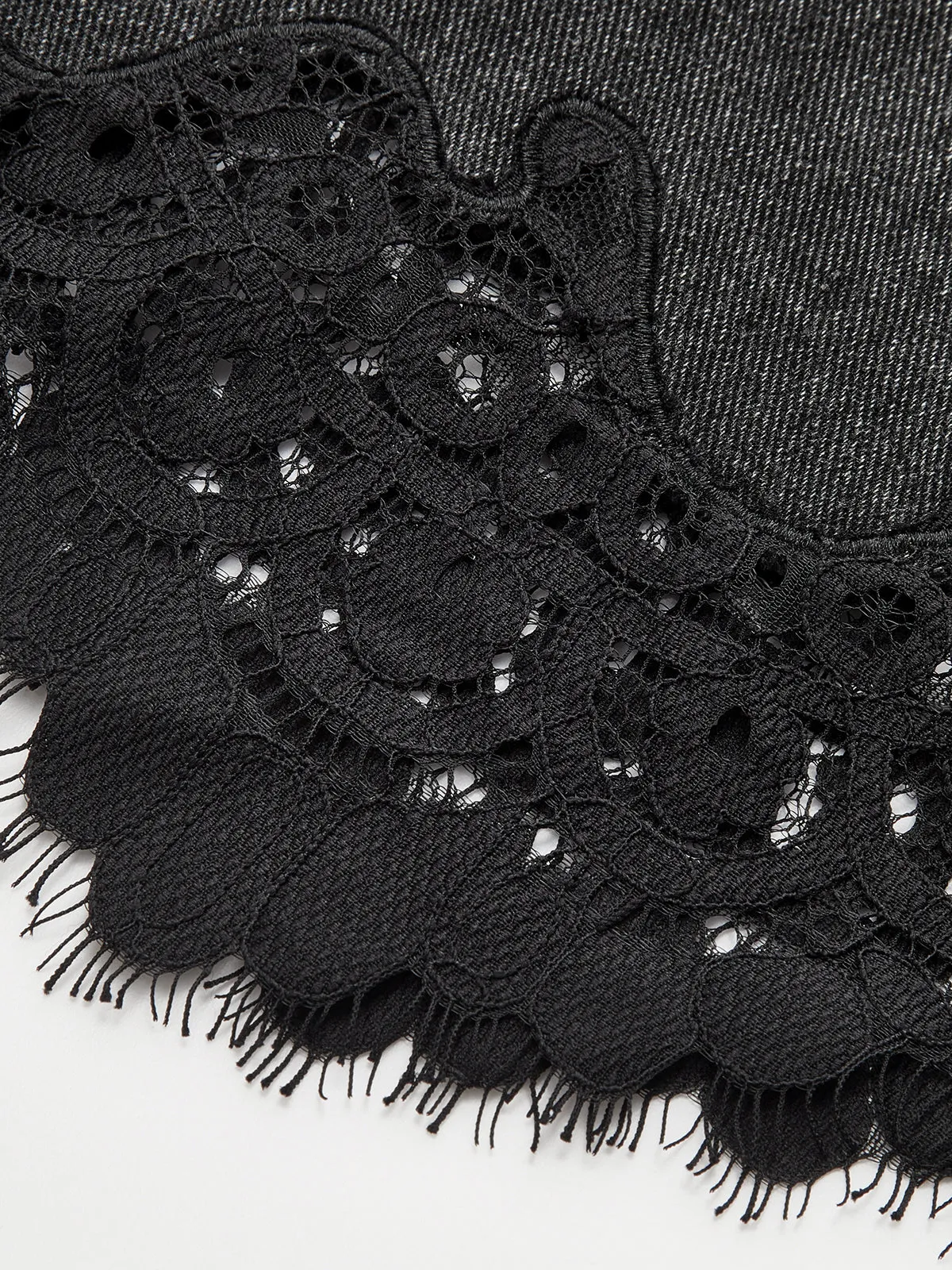 Lace Hem Denim Midi Skirt sold by COMMENSE product image thumbnail 4