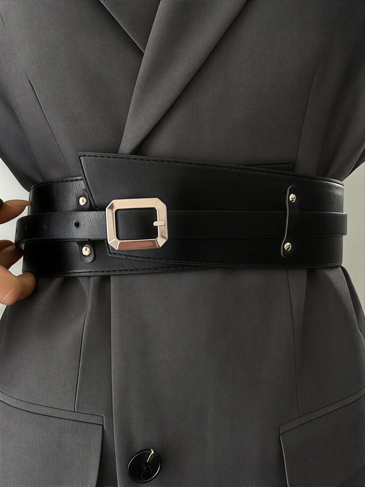 Wide Square Buckle Belt sold by COMMENSE product image thumbnail 4