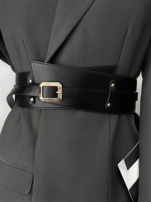 Wide Square Buckle Belt sold by COMMENSE
