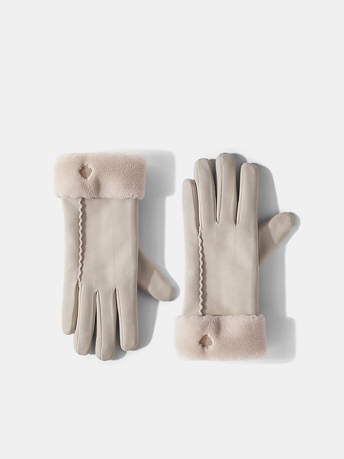 Fur Cuff Heart Stitch Gloves sold by COMMENSE product image thumbnail 2