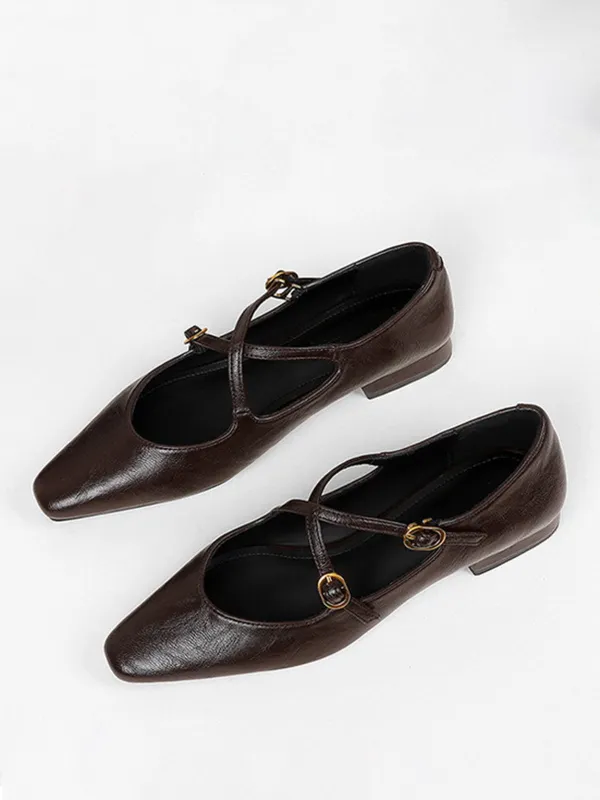 Crisscross Buckle Mary Jane Shoes sold by COMMENSE