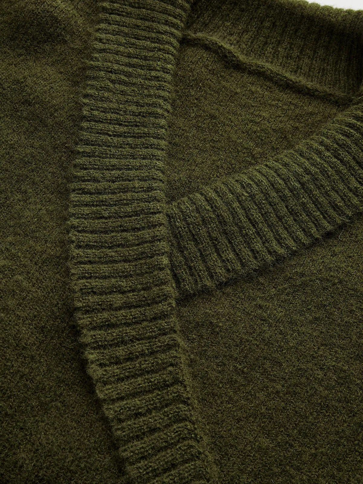 Wool Blend Wrap V-Neck Sweater sold by COMMENSE product image thumbnail 4