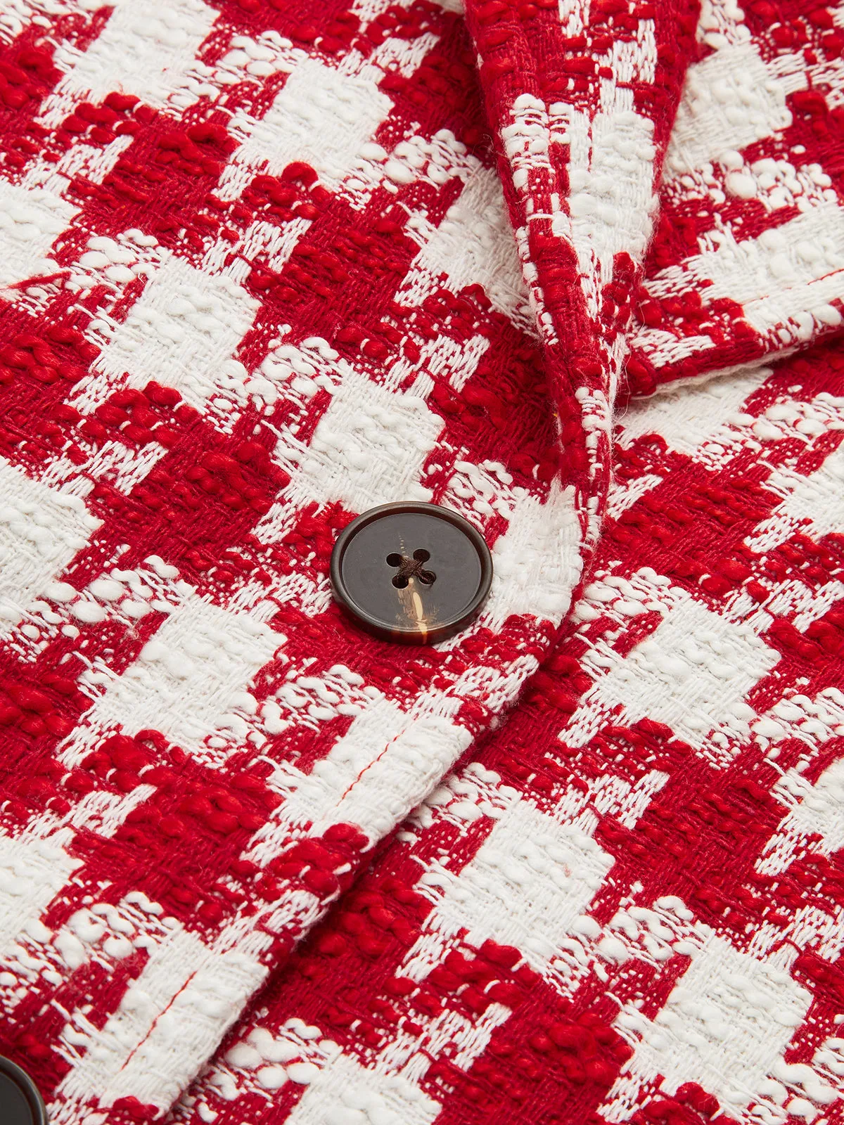 Houndstooth Tweed Double-Breasted Blazer sold by COMMENSE product image thumbnail 4