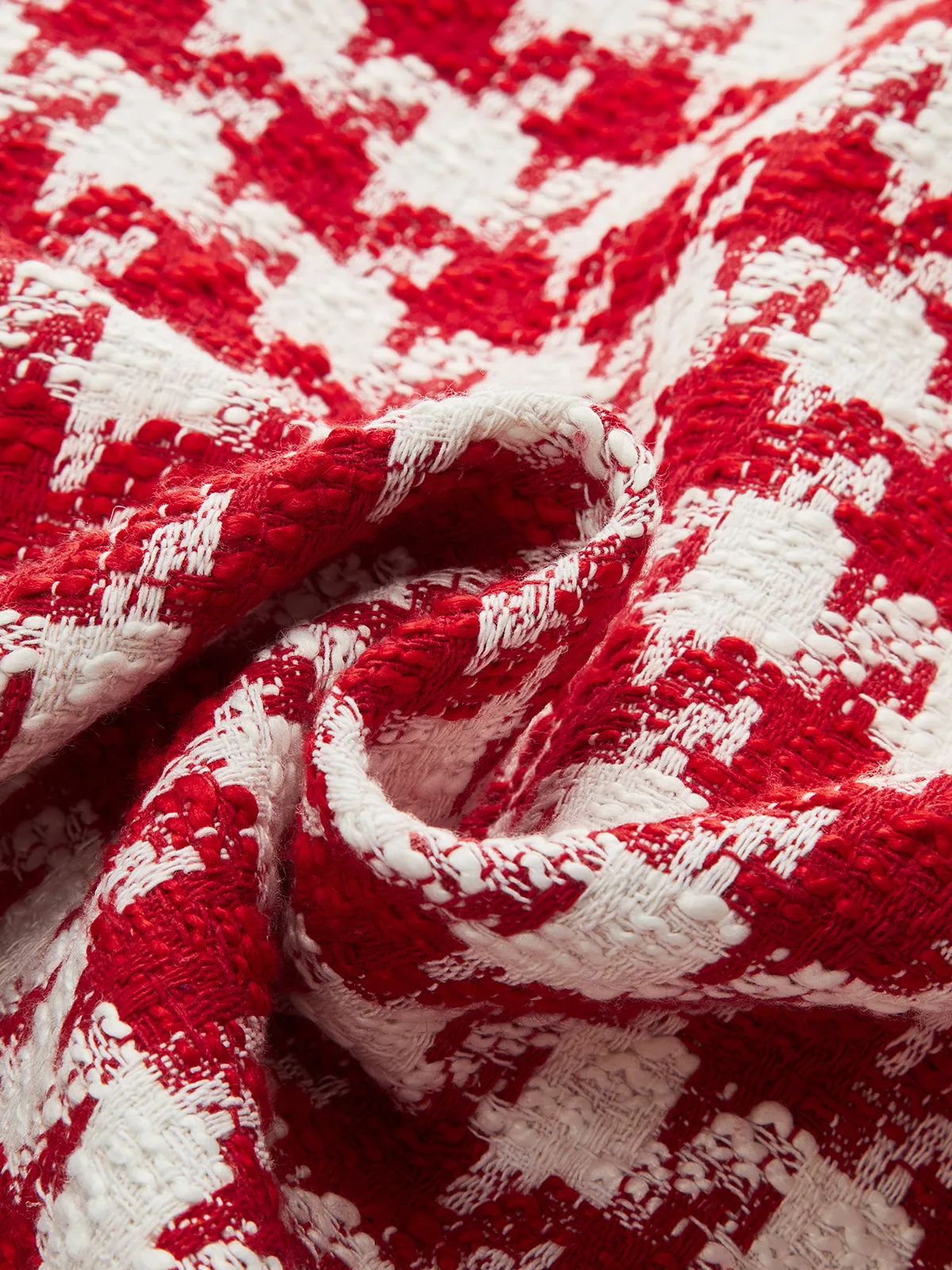 Houndstooth Tweed Double-Breasted Blazer sold by COMMENSE product image thumbnail 3