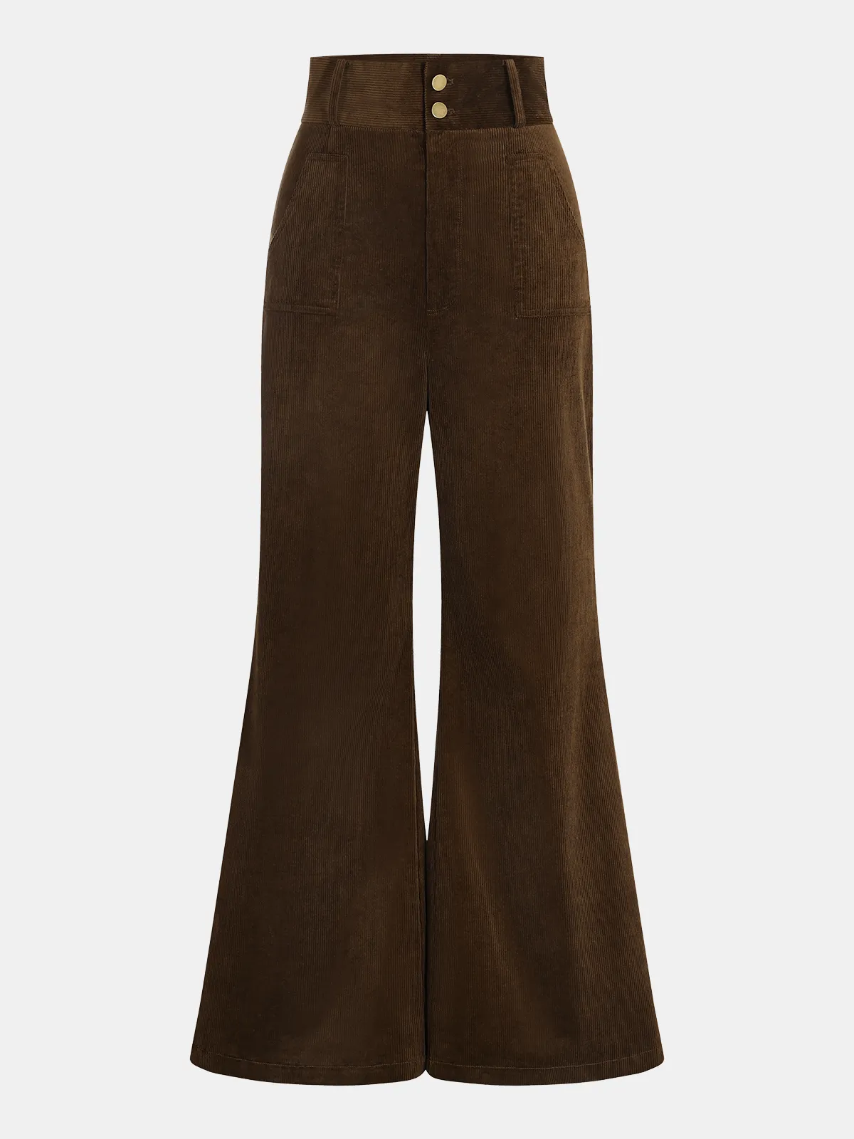 High-Waist Corduroy Flare Pants sold by COMMENSE