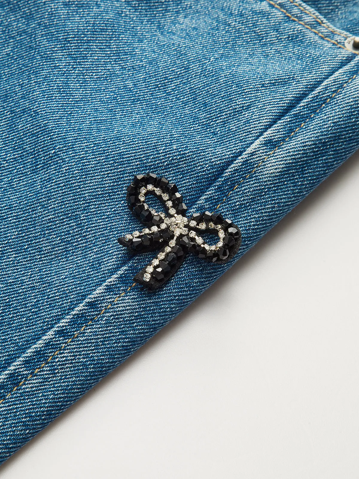 Bow Detail Wide-Leg Jeans sold by COMMENSE product image thumbnail 5