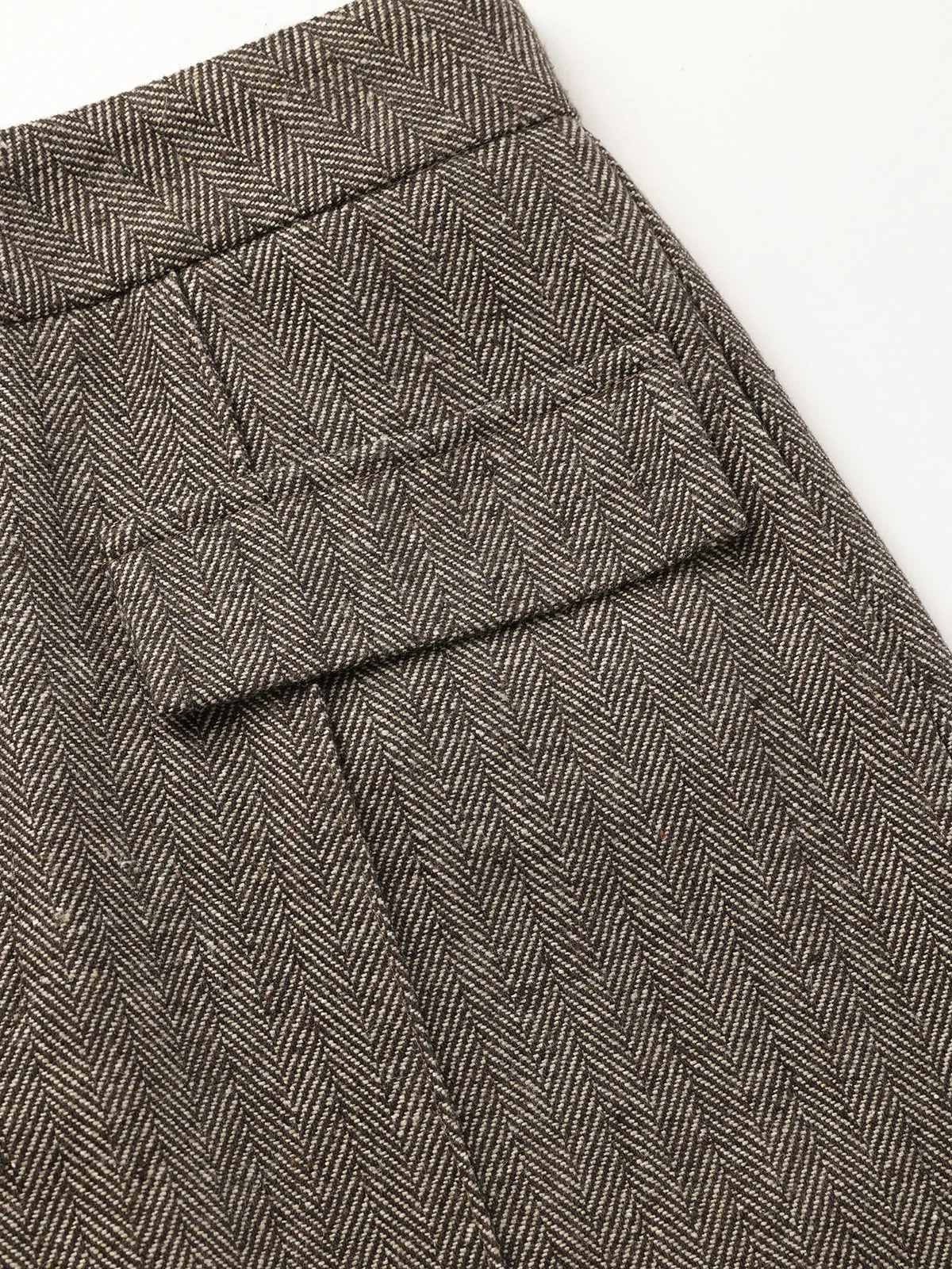 Herringbone Tweed Wide-Leg Pants sold by COMMENSE product image thumbnail 4