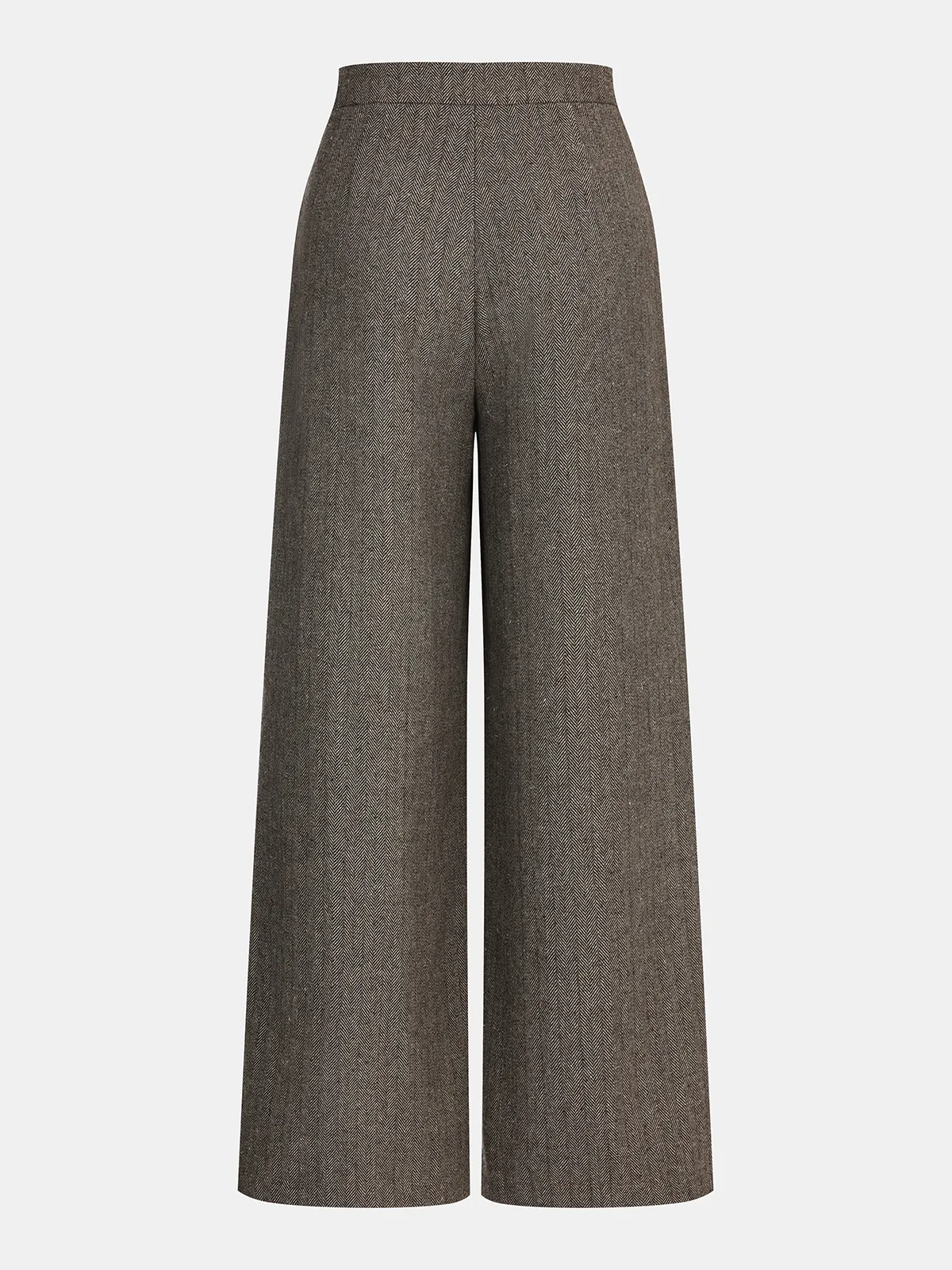 Herringbone Tweed Wide-Leg Pants sold by COMMENSE product image thumbnail 2